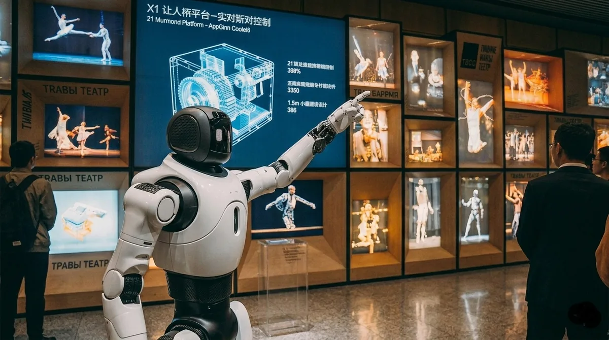 X2 Ultra 機械人在展廳中進行品牌講解